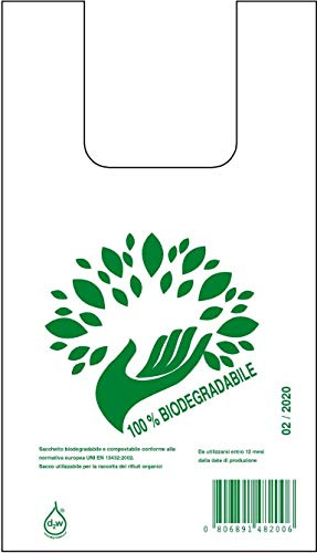 LNS - 500 Shoppers Biodegradabili 28x50 MEDI, Sacchetti a Norma Buste Spesa
