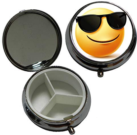 Pillendose Lustige Gesichter Sonnenbrille