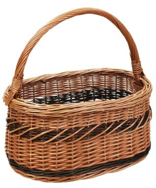 Korgkorg fruktkorg – grönsaker eller svampar picknickkorg 37 x 25/H 19/37 cm