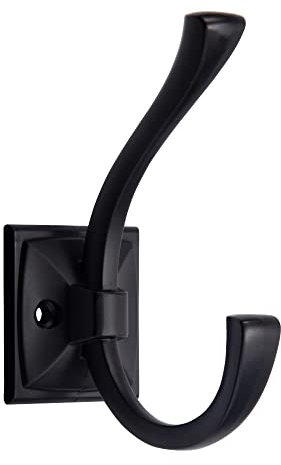 TUNNY 5 Pack Antique Design Wall Hanging Coat Hooks - Matte Black Coat Hooks Towel Hook for Entry Shoe Cabinet, Wardrobe Bathroom Bedroom Furniture Hardware