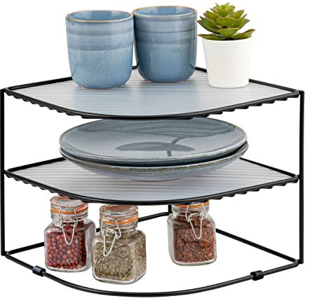 bremermann Eckregal, Tellerregal, 3 Ebenen, Eck-Schrankeinsatz ca. 25 x 20 x 25 cm, Schrankregal