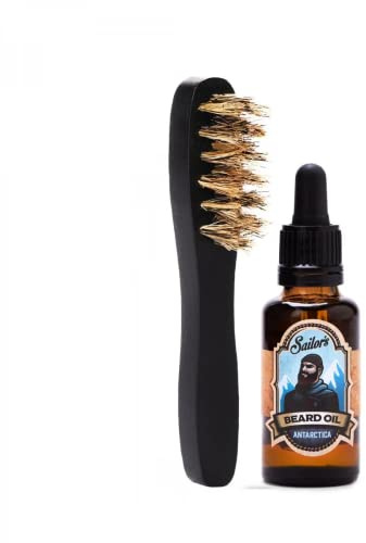 Sailor's Kleine Bart-Kit - Antarktica - Schafe mit einer Bartbürste aus Naturhaaren und einem weichmachenden Bartöl