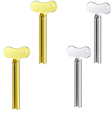 YiXuTag Tubenquetscher, 4pcs Edelstahl Zahnpasta Tubenpresse, Edelstahl Zahnpastatube, Metall Zahnpasta Squeezer Tubenquetscher Edelstahl Tubenausdrücker Rolle Tube Creme Farbe Squeezer Tubenaufroller