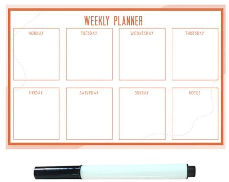 UKCOCO Wöchentlicher Whiteboard-Kalender Zum Abziehen Und Aufkleben Großer Wochenplaner Selbstklebende Trocken Abwischbare Wochenplanungstafel Für Das Heimbüro