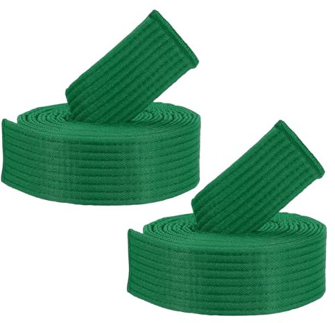 PATIKIL Taekwondo Farbige Gürtel für Ranglisten, 2er Pack 1,6 x6FT Polyester Taekwondo Farbige Gürtel für Unterricht Praxis, Grün