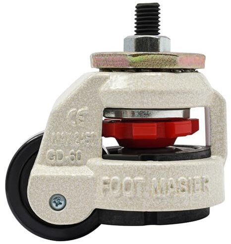 CLEADONG Schwerlastrollen Mit 4 Nivellierrollen Gd-60s Heberolle Lenkrolle, 360° Schwenkbar Castors, Schwerlast Transportrollentragfähigkeit 500kg, Lenkrollen Für Werkbank Maschinen, Möbelrollen