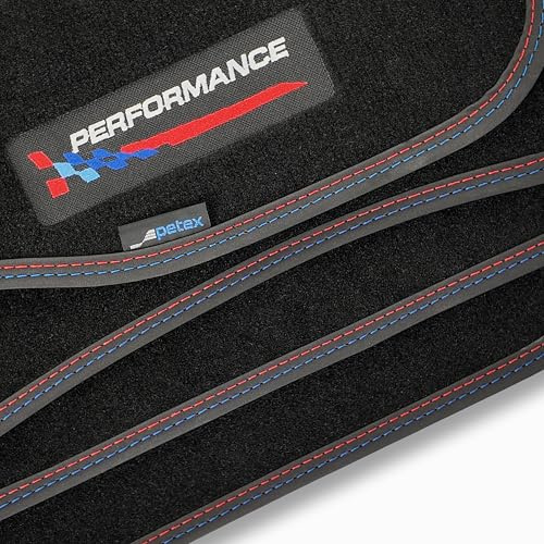 PETEX Auto Fussmatten Passform für BMW 1er (F20) ab 09/2011-08/2019 5-Türer / 1er (F21) ab 09/2012-08/2019 3-Türer / 2er (F22) Coupe ab 03/2014, Autoteppich Set in Velours - Dynamic, 4-teilig, schwarz
