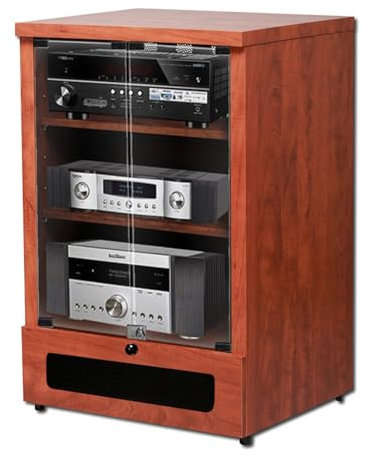 YHWKGZ Medienständer, 3/4-stufiges Audio-Rack mit Schubladen, Moderner Audio-Video-Medienständer, Mit verstellbaren Regalen und Kabelmanagement, DVD Record Player Stand(22.4x35.4/57x90cm)