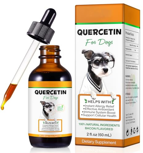 Quercetin for Dogs Dog Allergy Relief Dog Quercetin Supplement Quercetin Drops With Vitamin C Vitamins and Supplements (60ml) (60ml)
