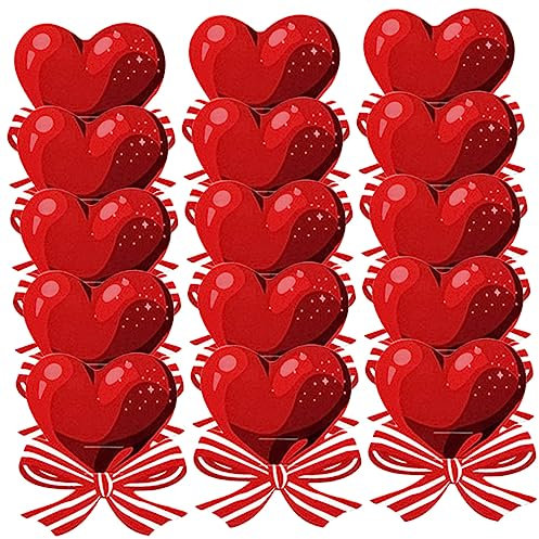 Cabilock 100pcs Heart-Shaped Lollipop Paper Cards for Candy Wrapping Festive Party Supplies Adorable Candy Packing Cards for Weddings Birthdays and Special Occasions
