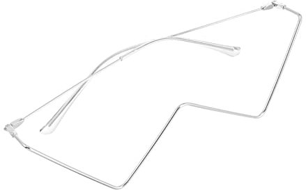 MOBUTOFU Halbrundes Brillengestell Metall Dekorativ Silber V-form Brillenrahmen Ohne Gläser Für Party Urlaub Festival Requisiten Unisex