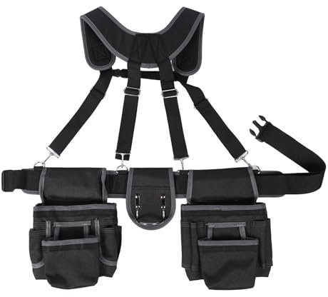 PerGar Elektriker -Werkzeuggürtel für Männer, 1680d Polyester -Nylon -Werkzeuggürtel mit Riemen, Hochleistungswerkzeuggürtel, Tischler -Werkzeuggürtel für Tischler, Bauarbeiter und