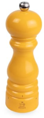 PEUGEOT - Salzmühle Paris u‘Select 18 cm - ParisRama - 6 Mahlgrade - Innovatives Zirlion-Mahlwerk für pulverfeines Salz - Aus PEFC-zertifiziertem Holz - Französisches Know-how - Safrangelb lackiert