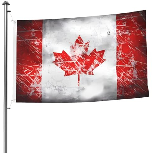 Bandiera del Canada retrò, 1,5 x 2,4 m, doppia faccia, resistente, per esterni e giardino, perfetta per camera da letto e giardino