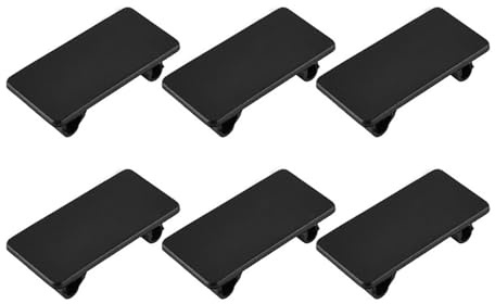 WATERBELINE Blindabdeckungen, Schalter-Panel, 6 Stück, schwarz, rechteckig, ABS-Kunststoff, Rohlinge, Schnappverschluss in Lochstopfenabdeckungen, Halterungsfüller