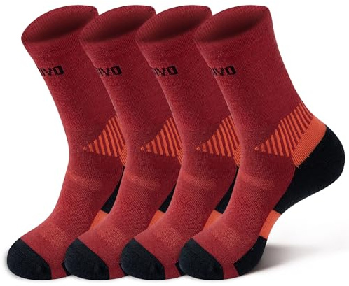 CAMBIVO Calcetines Antiampollas Senderismo Mujer Hombre, Lana Calcetines Trekking, Acolchado y Sin Costuras, Gruesos y Cálido, Calcetines Trabajo para Running, Ciclismo, Ski, Moda y Deporte, 2 Pares