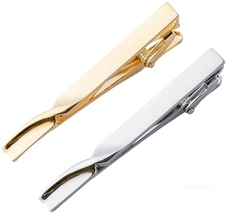 Hezhou 2 st slipsnålar klassiska slipsar slipsar set affärsinnovation-Krawattenklammern Krawatte Befestigung Clips för bröllop årsdag företag varje dag, Taglia unica, Alloy, Alloy