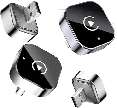 AINIFREE Mini CarPlay y Android Auto 2 en 1, Adaptador CarPlay sin Hilo, Mini USB, Plug & Play, Conexión automática, Compatible con iPhone y Android