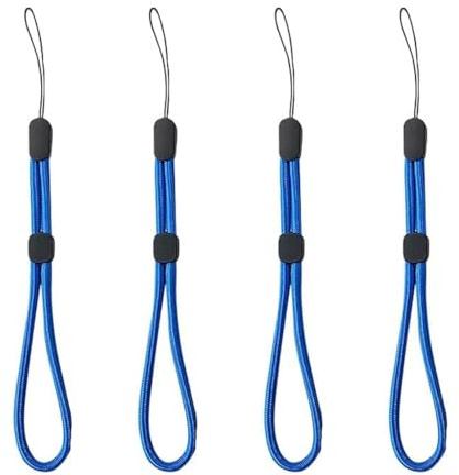PLABBDPL Appareil Photo Ajustable Dragonne Poignet, 4 Pièces Lanyard Dragonne Poignet Universelle, dragonnes de poignet pour téléphone, Doux Paracord Sangle de Braided pour Smartphone, Caméra, Bleu