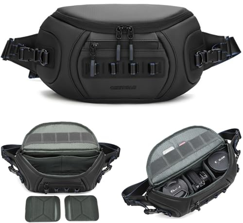 Borsa Monospalla Fotocamera Impermeabile Tessuto Oxford con 2 Divisori #514 | Sling Fotocamera borsa a tracolla per Mirrorless e Reflex