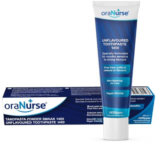 OraNurse Geschmacklose Zahnpasta für Erwachsene und Kinder ab 5 Jahren | 1450ppm Fluorid, Schaumlos