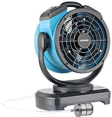 XPower Ventilateur brumisateur d'extérieur oscillant très résistant puissant haute vitesse idéal pour le camping, les terrasses, les pique-niques et plus encore (FM-68W)