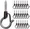 Uni-Fine – Lot de 20 crochets à vis d'extérieur pour lumière, crochets à visser dans les tasse, crochets muraux, armoires, plafonds, avec boucles de sécurité, crochets Q-Hanger pour plantes, lumières