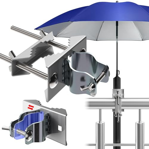 4smile Sonnenschirmhalter Balkongeländer - Kompakte Sonnenschirmhalterung Balkon ersetzt Sonnenschirmständer Balkon - Universeller Balkonschirmhalter für alle Geländertypen, verstellbar