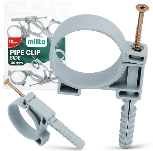 10x Millto Rohrklemme Rohrhalter Rohrschelle Rohrclip PP 50 mm Seite Clipser Klemmschelle Wasserrohrschellen Wasserrohrhalter Rohraufhänger Halterung Kunststoff