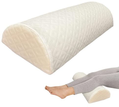 Wapasezyar Halvrund nackrulle, ergonomisk halvrund kudde, positioneringsrulle halvrund av minnesskum med tvättbart polyesterfodral, stöder nacke, knän, sidosovare, för resor hemma