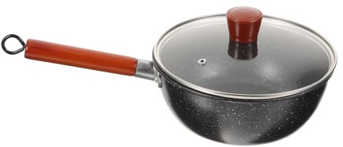 POPETPOP Olla Lechera Antiadherente con Tapa Pequeña Cacerola de Aluminio para Calentar Leche Ligera y Fácil de Limpiar para Hogar y Repostería