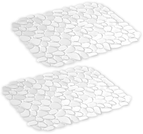 Confezione da 2 inserti per lavello, design in pietra, tappetino in silicone per lo scarico in cucina e salvaspazio (119 caratteri), tappetino antiscivolo per lavello per oggetti fragili