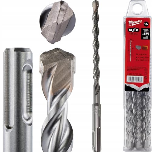Milwaukee 4002395344055 Packs de 10 brocas M2 SDS-plus, gris