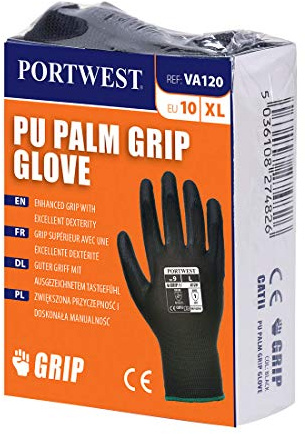 Portwest PU Handschuh für Verkaufsautomaten, Größe: M, Farbe: Schwarz, VA120K8RM