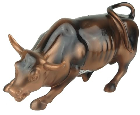 Torkia Offizielle Bronze Wall Street Bull Stock Market NYC Figur (groß, 16,5 cm)