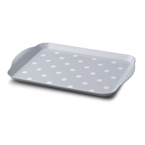 Zeal G201S Melamine Dotty Serving Design Tray (30x21cm) French Grey