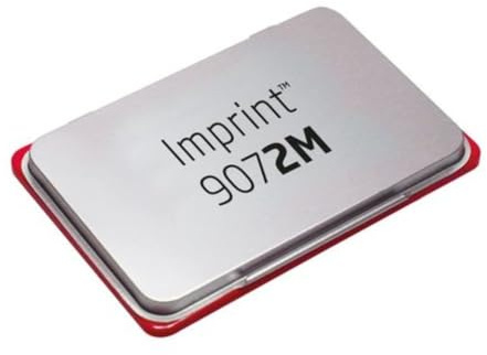 Trodat 9072M Imprint, Cuscinetto imbevuto di Inchiostro di Colore Rosso a base acqua, per Timbri Manuali, per Formati Medi, Misura 110 x 70 mm, Struttura in Metallo e Plastica