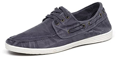 Natural World Eco Nauticos Hombre | 303e Old Elbrus | Zapatos Verano | Calzado Sostenible y Casual (Marino,43)