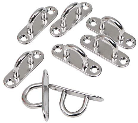 BELLE VOUS M8 Augplatte Edelstahl Ösen Halterung (8 Stk)- Deckenhaken U-Förmige Wandhaken Edelstahl Öse (80 x 26 mm) - Belastbar bis zu 200 kg - Metallhaken Boxsack Halterung zum Aufhängen