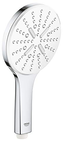 Grohe Rainshower 130 SmartActive 26574LS0 Soffione Doccia a 3 Getti, Ecojoy Portata Limitata a 9,5l/min, No Supporto, Bianco Rotondo, 130 mm, 1 Pezzo