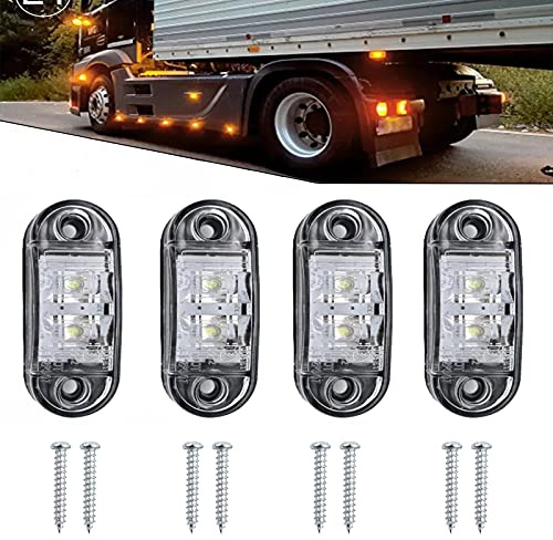 Ready 4 Stück LED-Seitenmarkierungsleuchten, wasserdichte Anzeigen Positions-Seitenlampen für 12V-24V Anhänger Van Wohnwagen LKW Lastwagen Boote (Weiß)