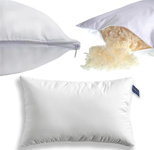 Lister Cartwright Wool Pillow Premium Quality Adjustable Firmness 100% Cotton Cover British Yorkshire Wool Natural Supportive British Regulates Body Temperature Standard UK Size Well sleep