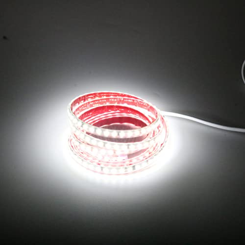 pcning LED Lichtband 230V Direktanschluss 2M Kaltweiss, Sehr Hell LED Light Strip Selbstklebend mit Schalter 2 Meter IP67 Wasserdicht Streifen (Kaltweiß, 2M)