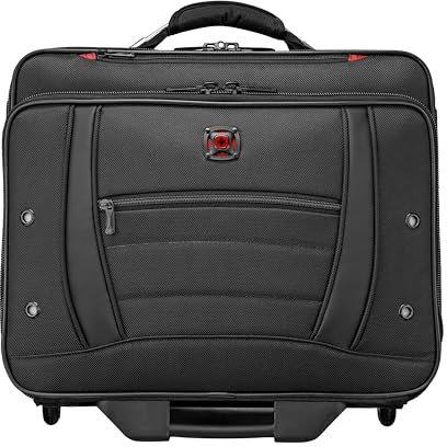 WENGER Synergy Laptop Trolley Damen & Herren, Business Trolley, 15,6 Zoll Notebook, 24 l, Organizer, Büro Reisen, Schwarz, 612476