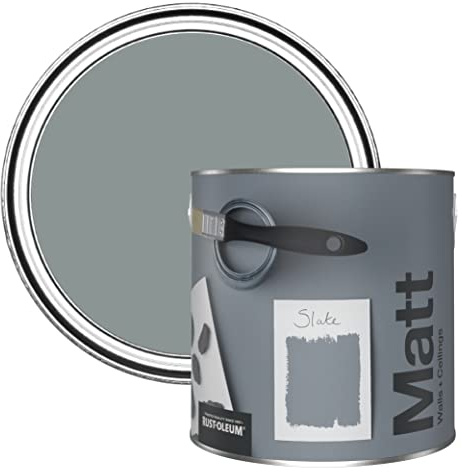 Rust-Oleum Colours Matt Emulsion Wall and Ceiling Paint - Slate 2.5L