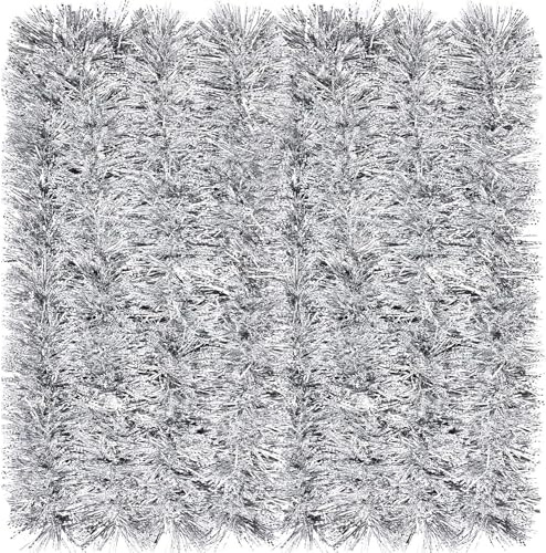 LATERN 10M Guirlande de Noël, Argent Couleur Guirlande Métallique Guirlande Scintillante Épaisse Brillante avec Pointe Antigel pour l'arbre de Noël Hiver Mariage Vacances Fête Décoration