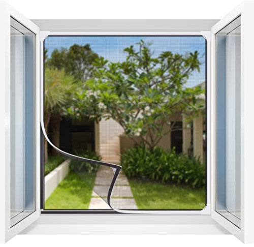 Fliegengitter Fenster Magnet,Slotmodell Fliegengitter für Fenster Max Größe 130 x 150cm， Glasfasernetz Einfache Installation Verhindert das Eindringen von Insekten/Fliegen/Moskitos in den Raum