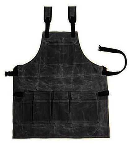 ASQUAR Canvas-Arbeitsschürze mit Taschen, Herren-Arbeitsschürze, Holzbearbeitungs-Werkzeugschürze mit Schulterpolstern, Werkzeugschürze, Kreuzrückenschürze, verstellbarer Schultergurt (Color : C)