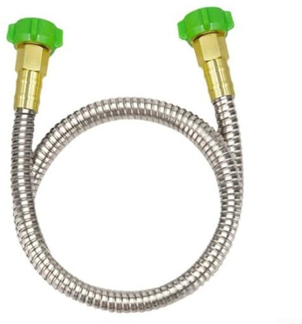 304 Stainless Steel Metal Hose Connector Washing Machine Inlet Pipe with 2 Washers for Washing Machine and Dishwasher(1FT)