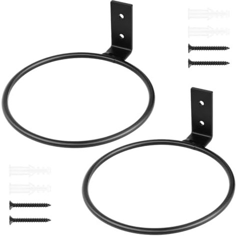 yuntop Lot de 2 supports muraux pour pot de fleurs - Crochets en métal pour pots de fleurs d'intérieur et d'extérieur - Noir - 15,2 cm